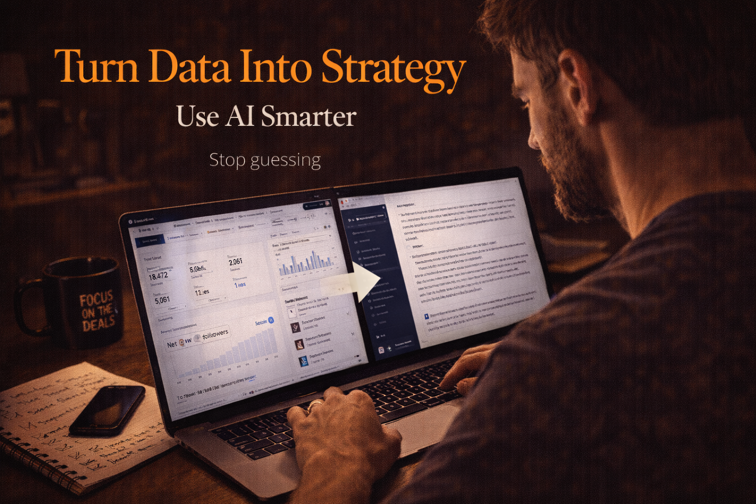 Creator using AI to analyze TikTok analytics data and generate content strategy insights.